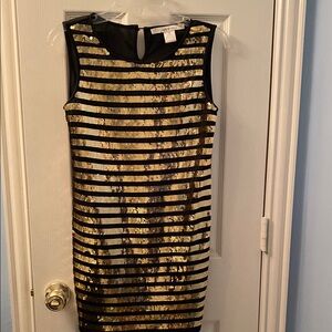 Ark & Co Black and Gold Sheath Mini Dress